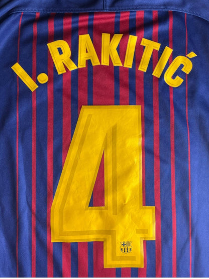 FC Barcelona Home Shirt 2017/18 Rakitic #4 - 10/10 - L