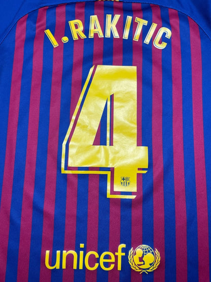 FC Barcelona Home Shirt 2018/19 Rakitic #4 - 9/10 - L Kids