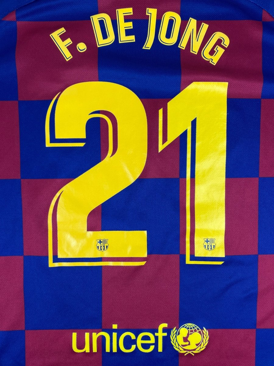 FC Barcelona Home Shirt 2019/20 De Jong #21 - 8/10 - XL Kids