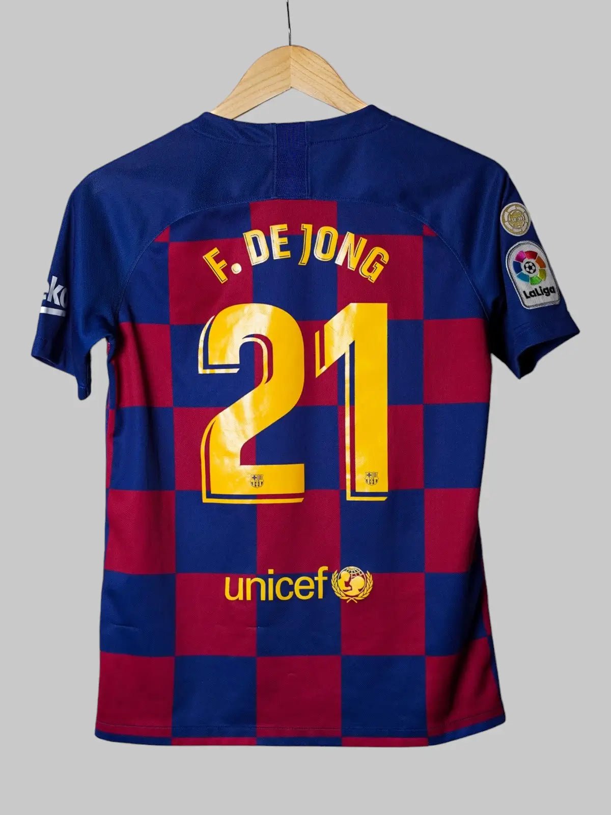 Camiseta FC Barcelona Home 2019/20 Frenkie De Jong 21 (XL Niño)