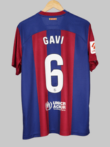 FC Barcelona Home Shirt 2023/24 Gavi 6 (L)