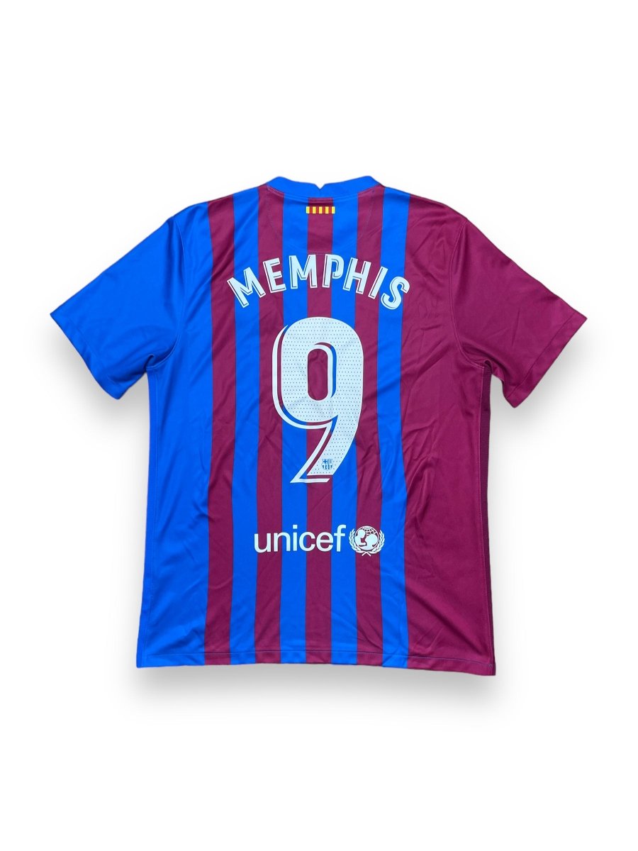 FC Barcelona Home Shirt 21/22 Memphis #9 - 10/10 - L