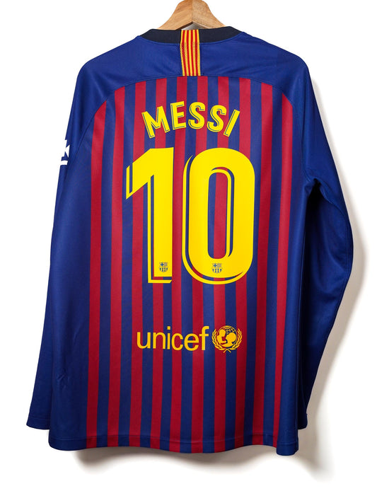 FC Barcelona Home Shirt L/S 2018/19 Messi 10 (L)
