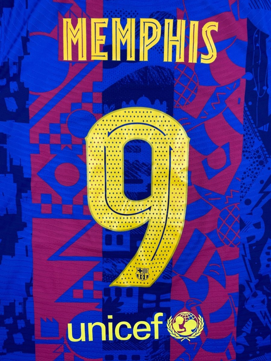 FC Barcelona Third Shirt 2021/22 Player Issue Memphis #9 - 10/10 - M