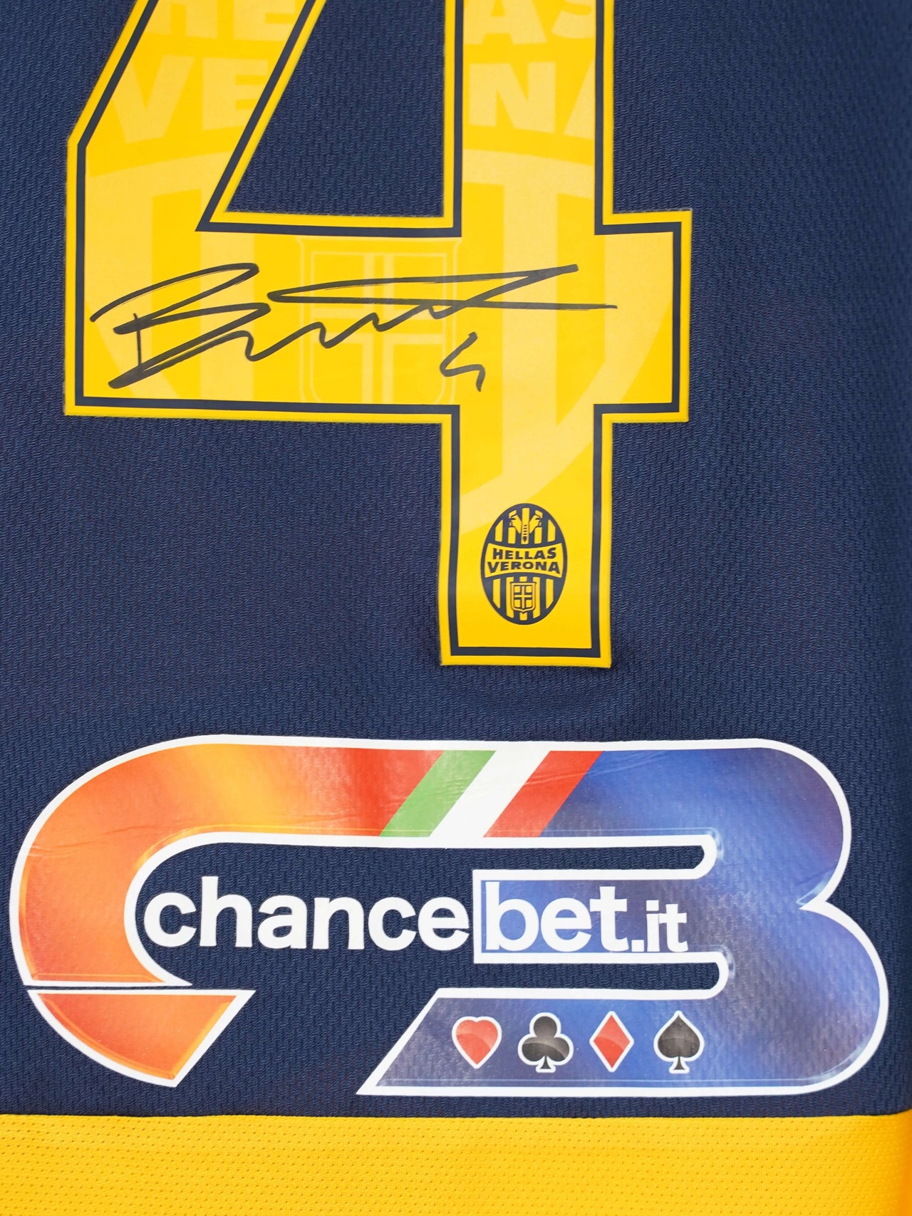 Hellas Verona Home Shirt 2016/17 Signed & Match Worn Bianchetti 4 (XL)