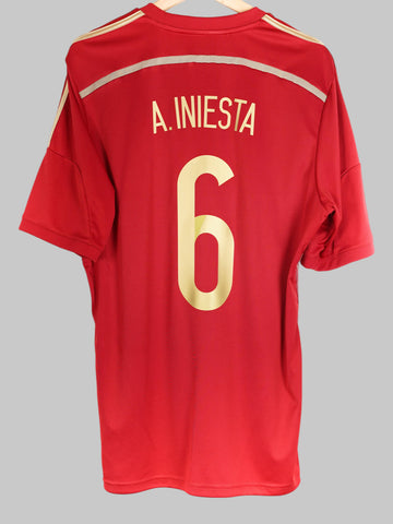2014/15 Spain A.Iniesta #6 Home Shirt (L)