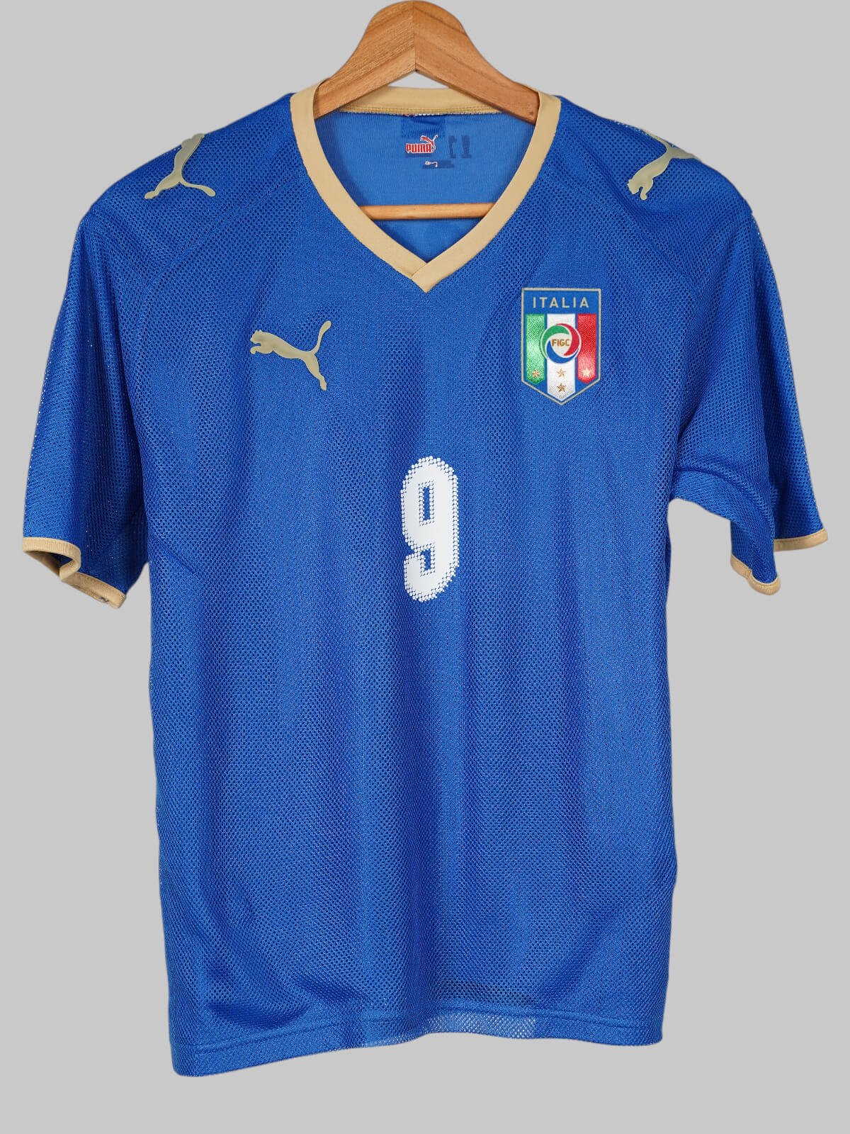 2007/08 Italy Toni #9 Home Shirt (S) Puma | First11