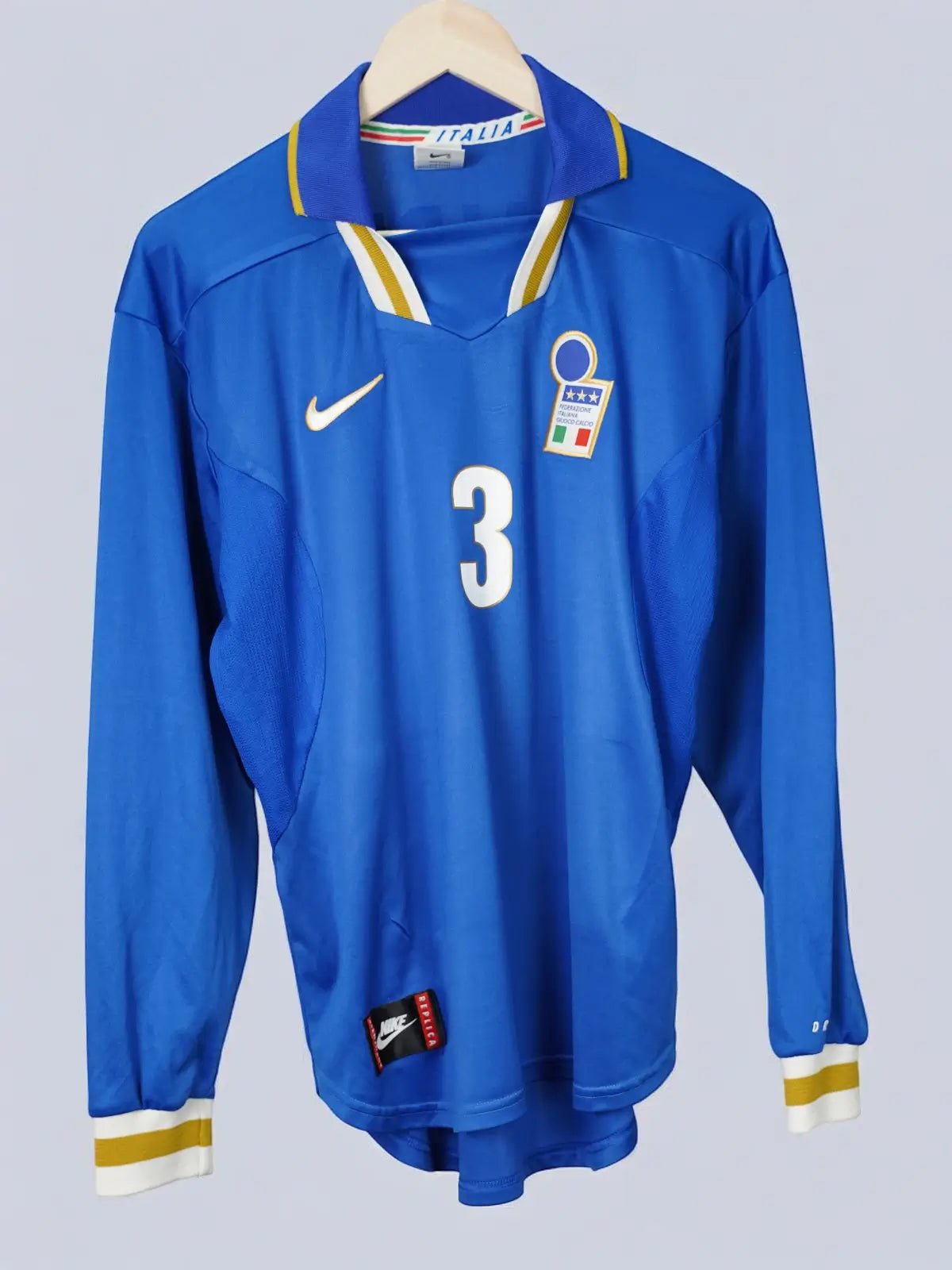 Italy Home Shirt L/S 1996/97 Maldini 3 (L)