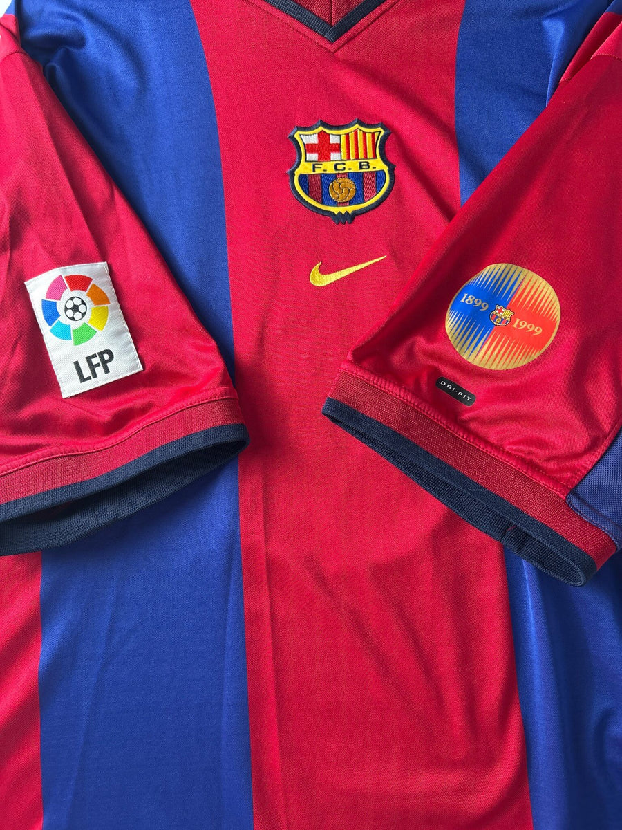 2000/1 Barcelona Rivaldo #10 Home Shirt (XL)