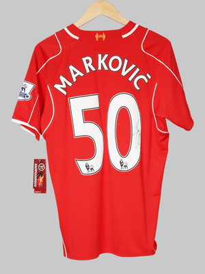 Liverpool Home Shirt 2014/15 Markovic 50 Signed BNWT (M)