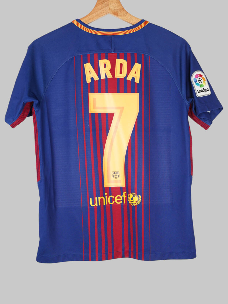 2017/18 Barcelona Arda #7 Home Shirt Signed (XL Kids)