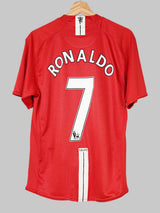 Manchester United Home Shirt 2007 - 09 Ronaldo 7 (L)