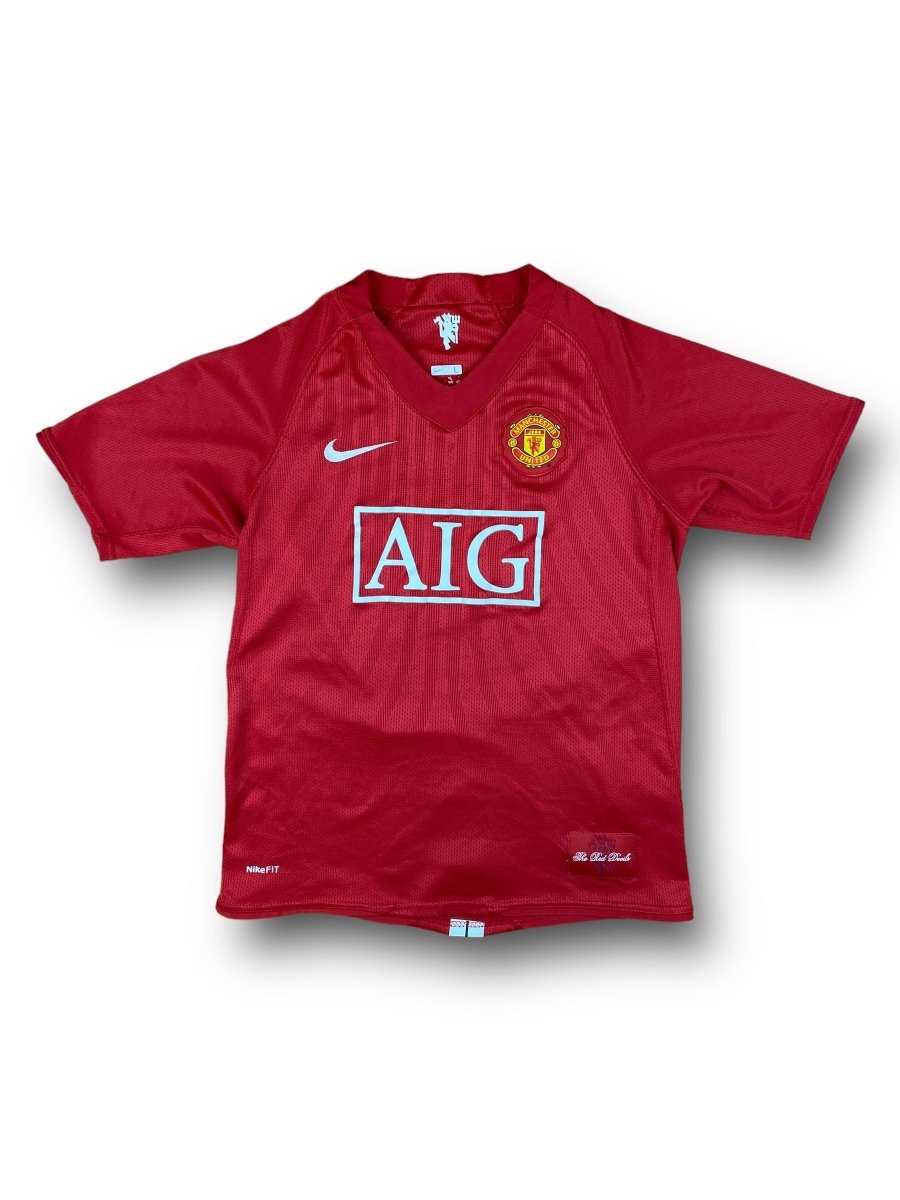 Manchester United Home Shirt 2007/09 - 7/10 - L Kids