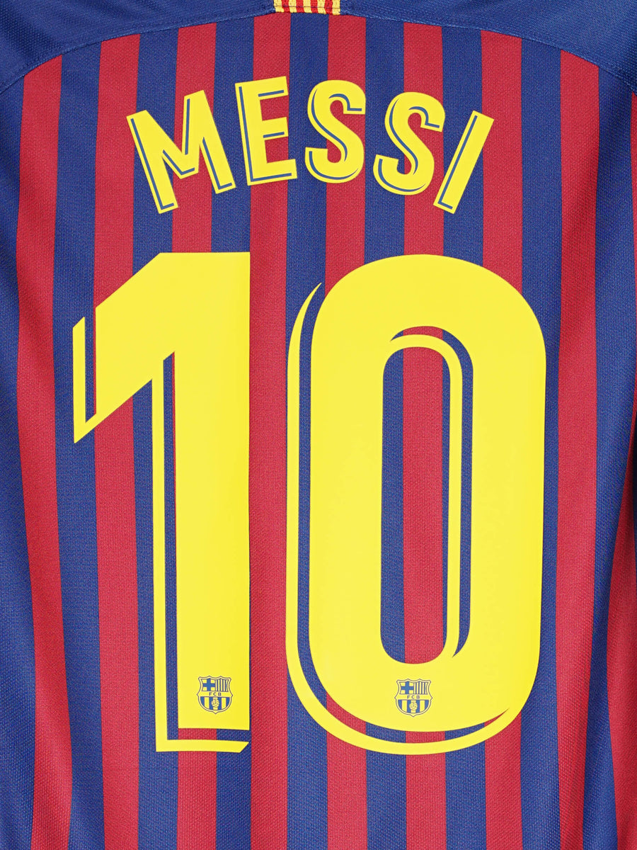 2018/19 Barcelona Messi #10 Home Shirt L/S (M)