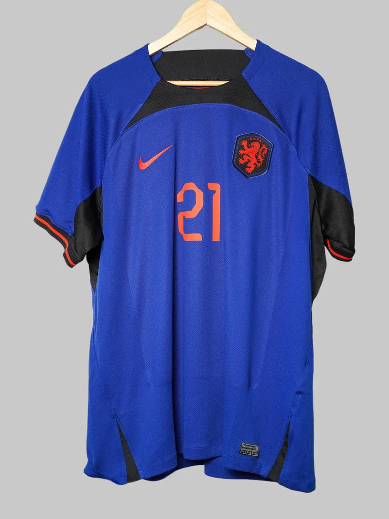 Netherlands Away Shirt 2022/23 F. de Jong 21 (XL)
