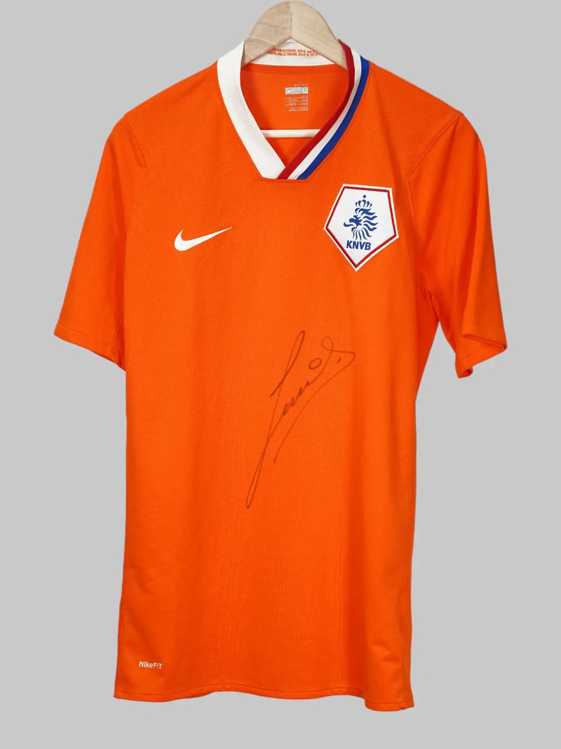 Netherlands Home Shirt 2008 - 10 Signed By Gullit (L)