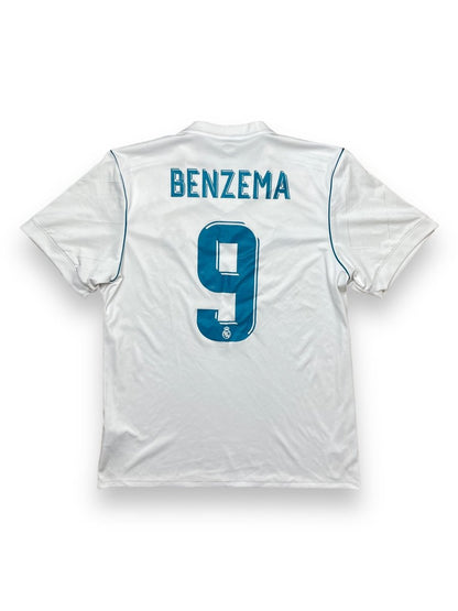 Real Madrid Home Shirt 2017/18 Benzema #9 - 9/10 - L