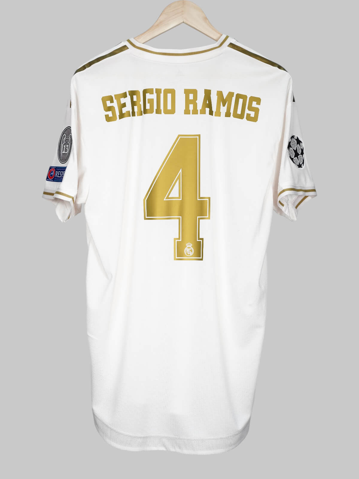 2019/20 Real Madrid Ramos #4 Home Shirt Player Issue (L) Adidas