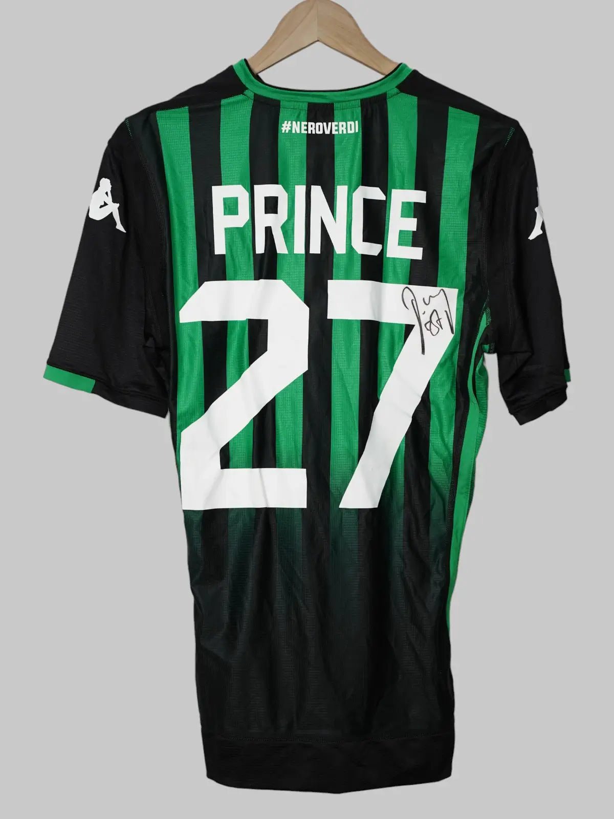Sassuolo Home Shirt 2018/19 Prince 27 Signed (L)