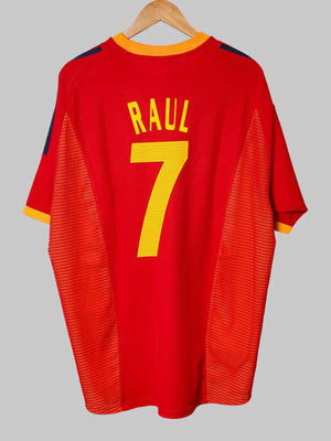 Spain Home Shirt 2002/4 Raul 7 (XL)