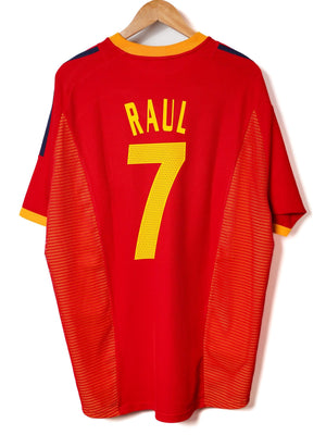 Spain Home Shirt 2002/4 Raul 7 (XL)