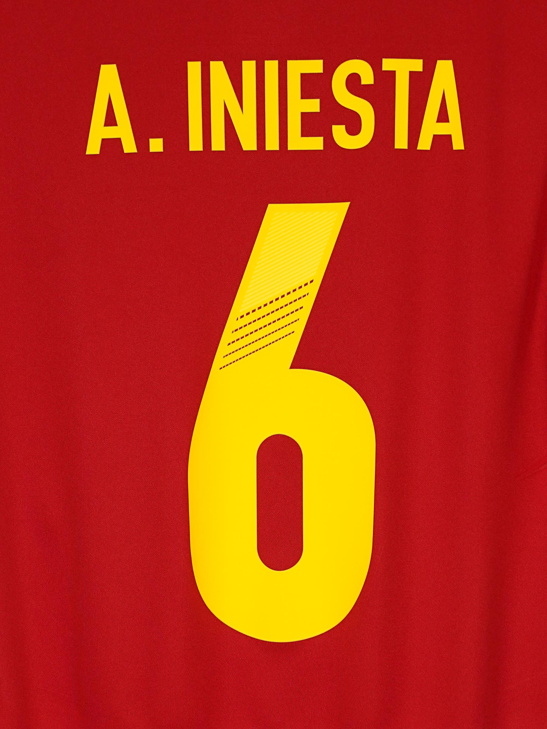 Spain Home Shirt 2012/13 A.Iniesta 6 (M)