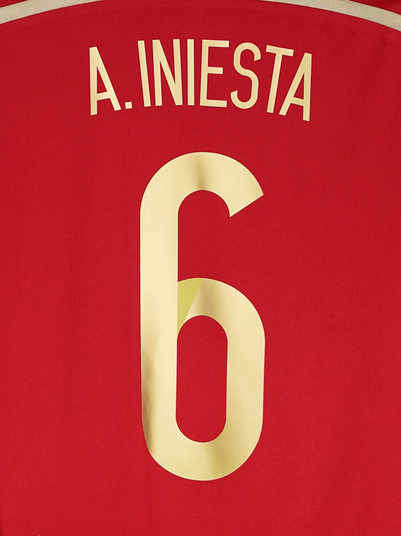 Spain Home Shirt 2014/15 A.Iniesta 6 (L)
