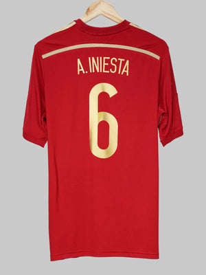 Spain Home Shirt 2014/15 A.Iniesta 6 (L)