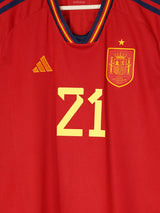 Spain Home Shirt 2022/23 Pedri 21 (L)