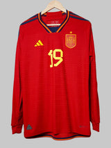 Spain Home Shirt L/S 2022/23 Player Issue Lamine Yamal 19 (M)