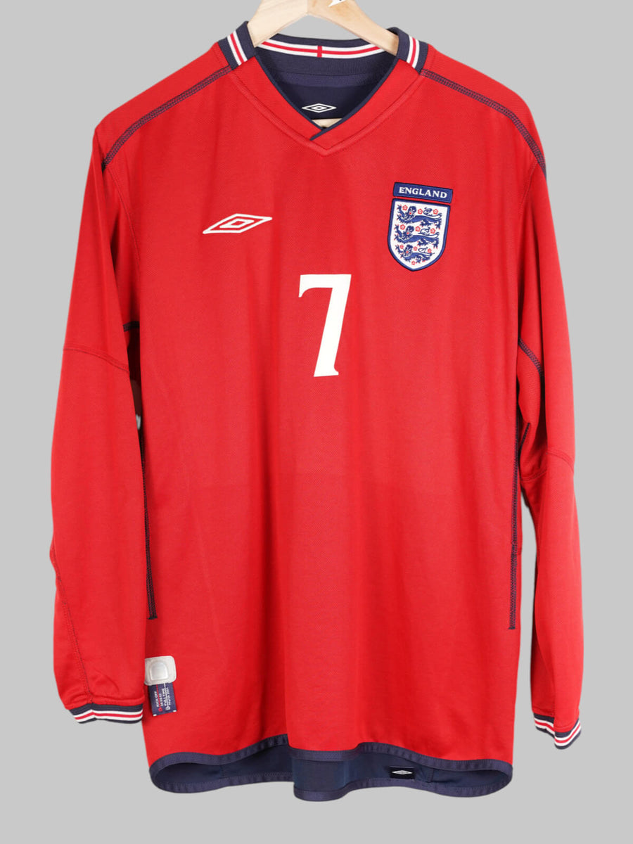 2002/4 England Beckham #7 Away Shirt L/S (M)