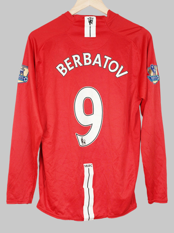 2008/9 Manchester United Berbatov #9 Home Shirt L/S (L) Nike
