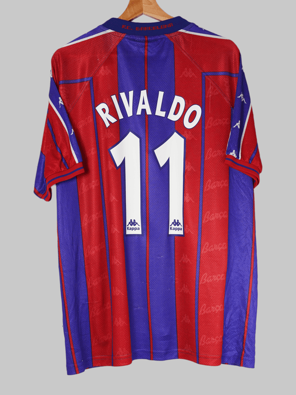 1997/98 Barcelona Rivaldo #11 Maglia Home (XL) Kappa