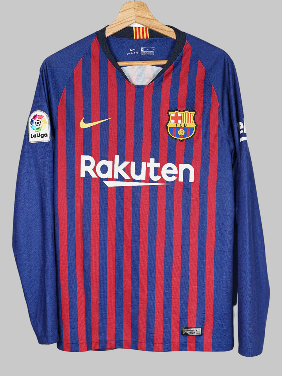2018/19 Barcelona Messi #10 Home Shirt L/S (M)