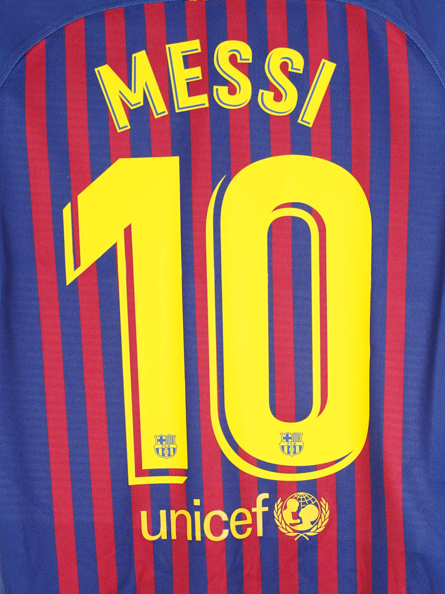 2018/19 Barcelona Messi #10 Home Shirt (XL Kids)