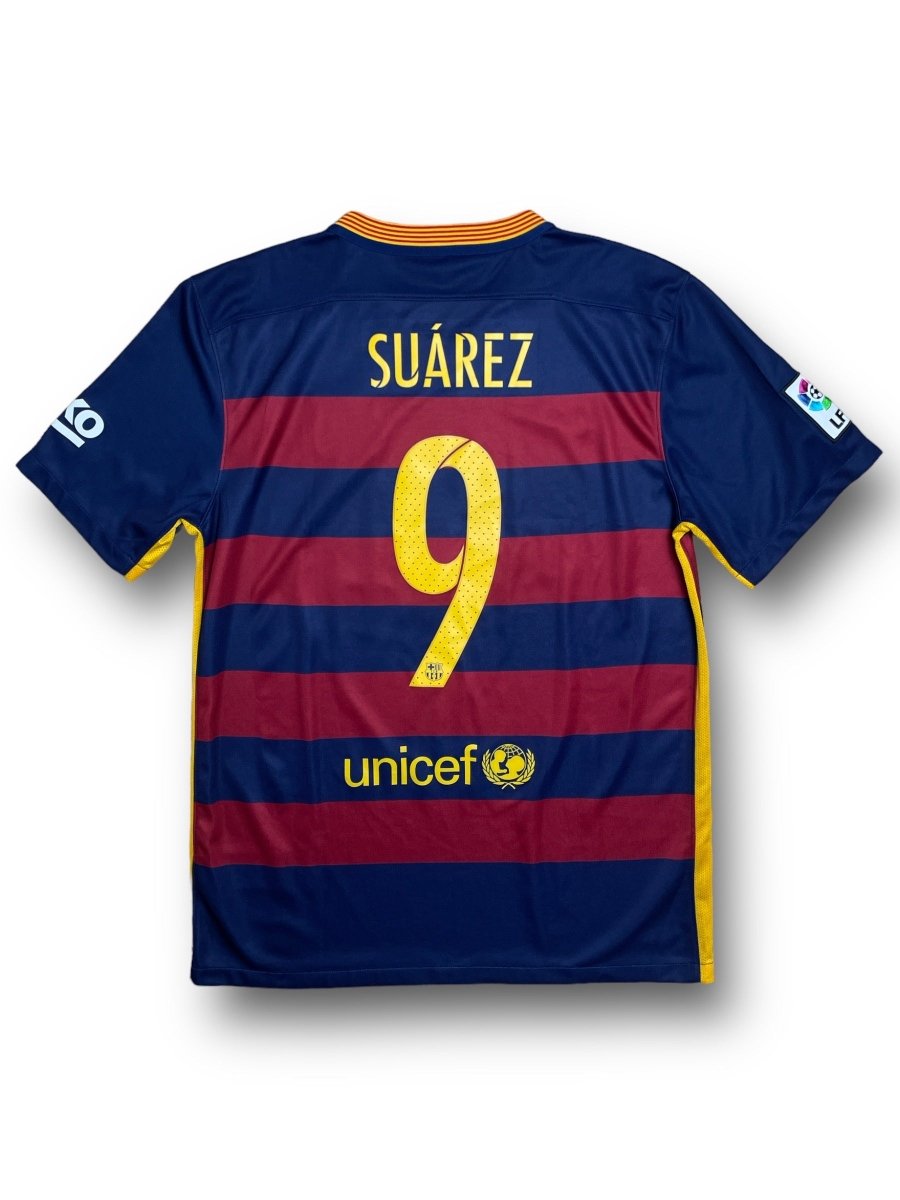 FC Barcelona Home Shirt 2015/16 Suarez #9 - 9/10 - L