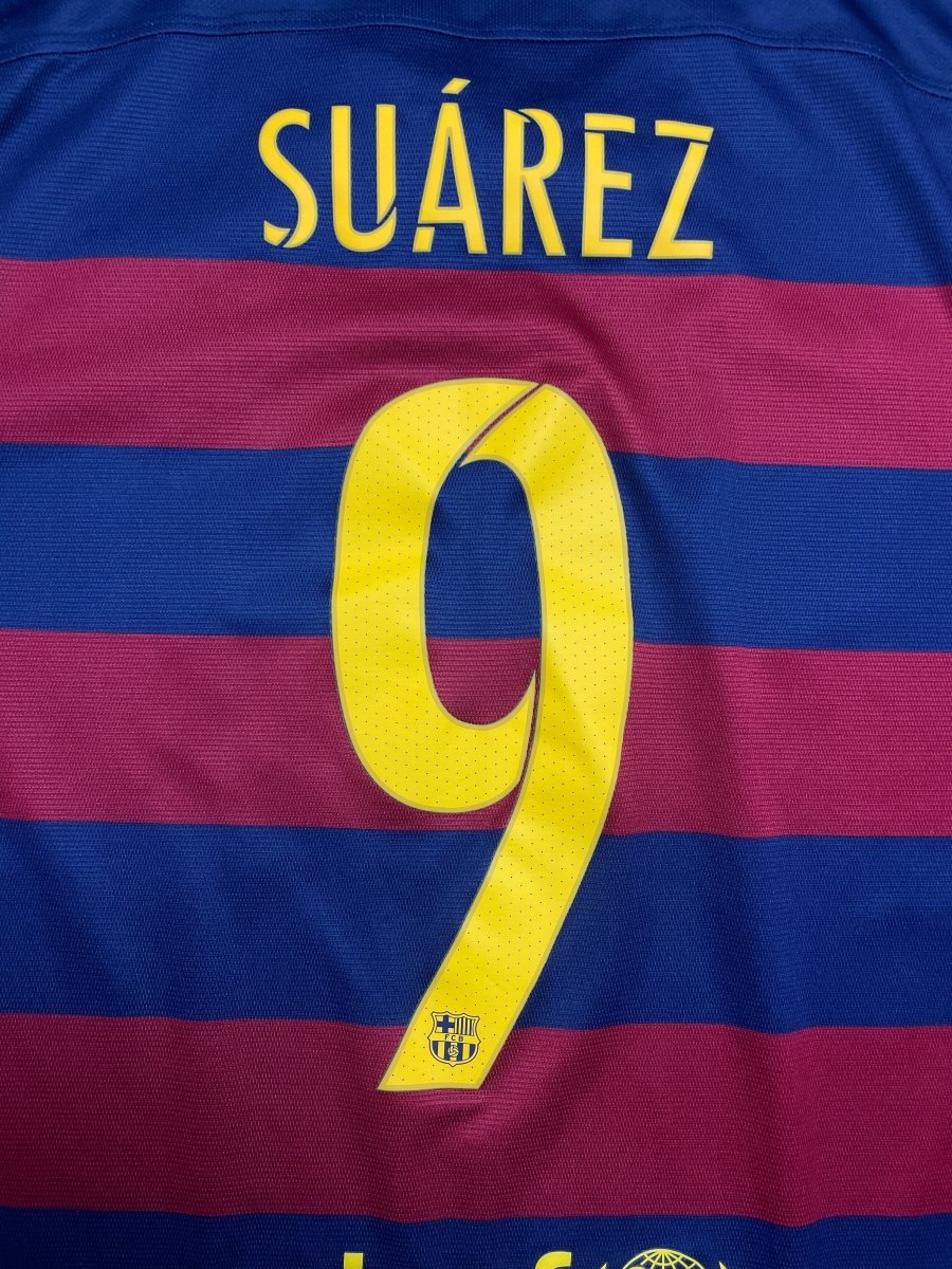 FC Barcelona Home Shirt 2015/16 Suarez #9 - 9/10 - XL